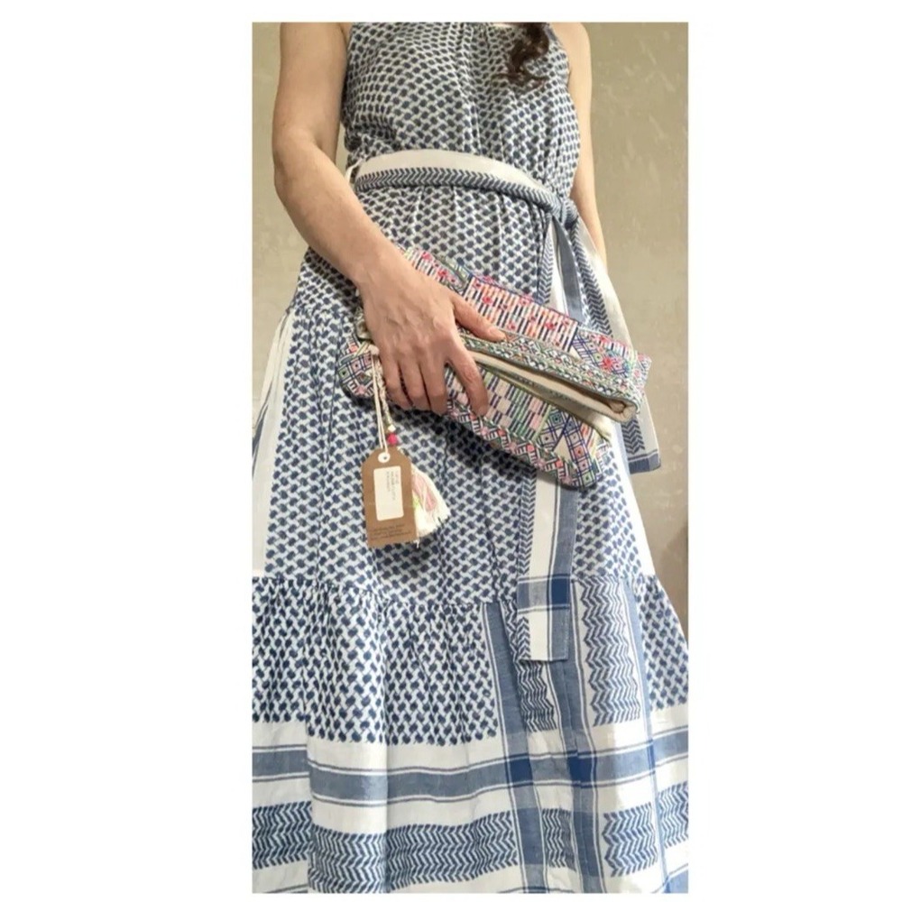 Star Mela Foldover Clutch Womens Multicolor Embroidered Boho Tribal Mirror